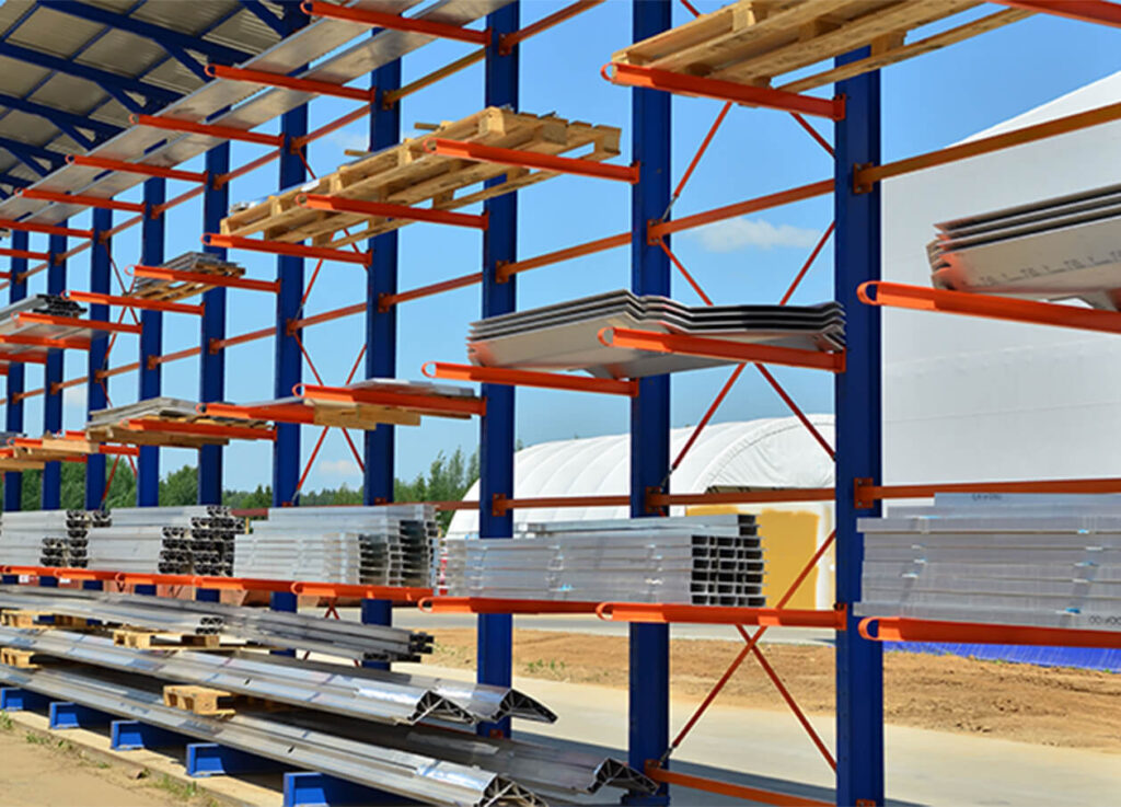 Heavy duty warehouse storage cantilever pipe rack for steel